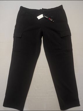 PJ Mark Men's 4XL Black Essential Wide-Leg Fleece Sweatpants Drawstring Pockets